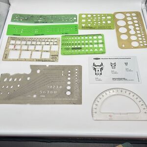 Vintage Lot Drafting Engineering Architecture Templates Rulers Protractors 15  t